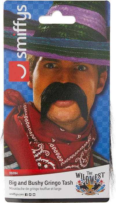 Smiffys Big & Bushy Gringo Mustache Size: One Size