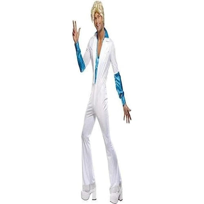 Smiffys Disco Man Costume, All in One, White (Size M)