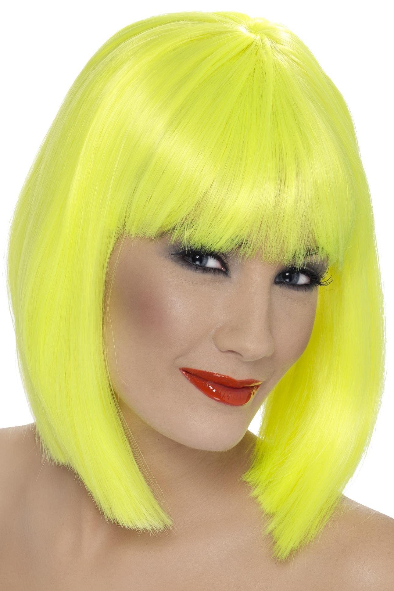 Smiffys Glam Wig, Neon Yellow