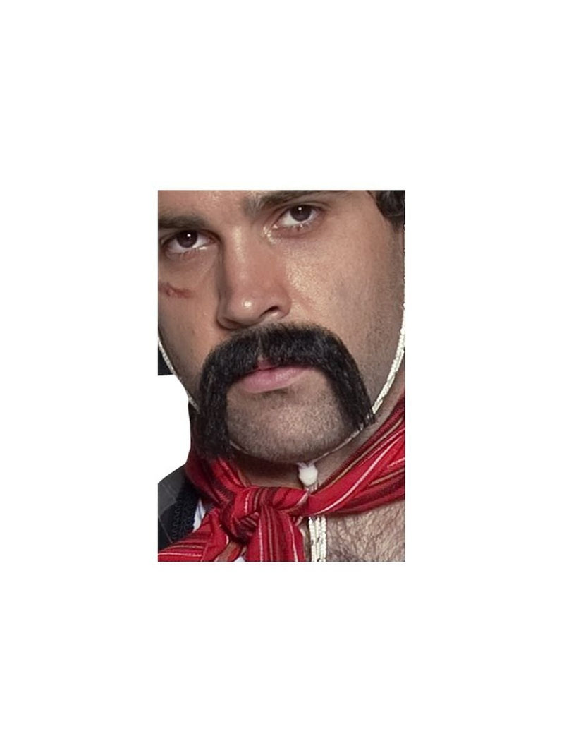 Smiffys Authentic Western Mexican Handlebar Moustache, Bla