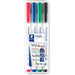 STAEDTLER Whiteboard pen Lumocolor, Rundspitze ca. 1 mm Linienbreite, trocken und rückstandsfrei abwischbar von Whiteboards, hohe Qualität Made in Germany, Set mit 4 brillanten Farben, 301 WP4