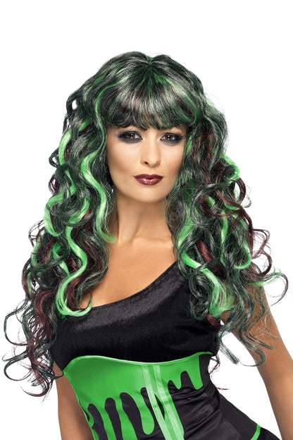 Smiffys Monster Wig, Black & Green