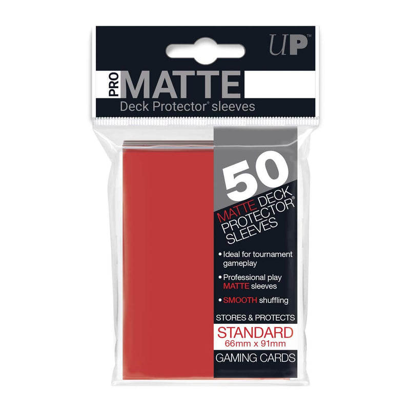 Ultra Pro 12913 Matte Deck Protector Card Sleeves (Pack of 50, Red