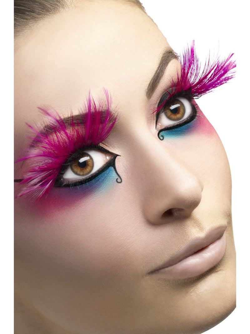 Fever Women's Long Pink Feather Eyelashes