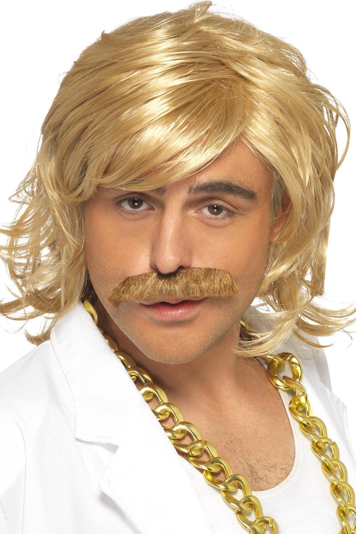 Smiffys Game Show Host Kit, Wig and Tash, Blonde