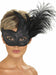 Smiffys Ornate Colombina Feather Mask, Black