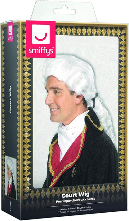 Smiffys Court Wig, White