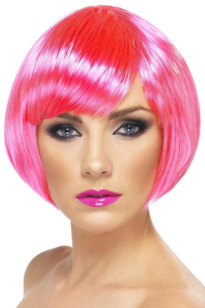 Smiffy's Women's Babe Wig Neon Short Bob with Fringe