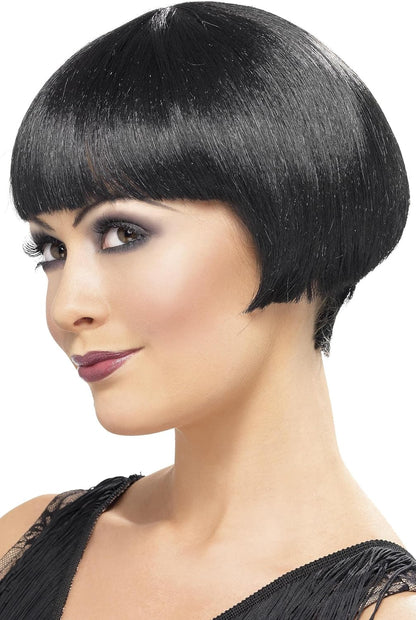 Smiffys 20s Flapper Bob Wig, Black