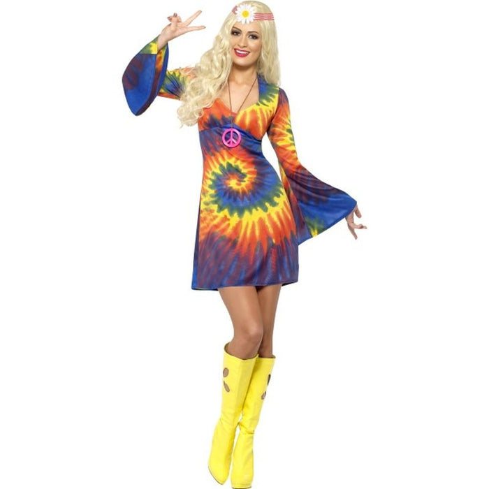 Smiffys 60s Tie Dye Costume, Psychedelic Dress, 1960s Dress Up Costumes