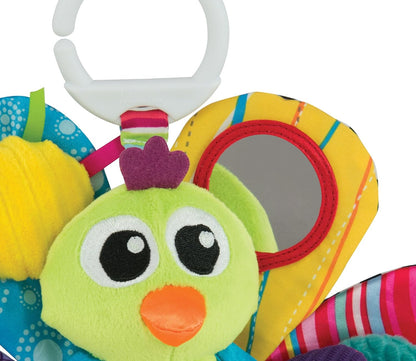 LAMAZE Jacques the Peacock, Clip on Pram and Pushchair Newborn Baby Toy, Sensory Toy for Babies Boys and Girls from 0 to 6 Months