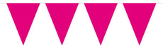 Bunting Cerise 10 metres long with 15 Flags, Triangle, Plastic