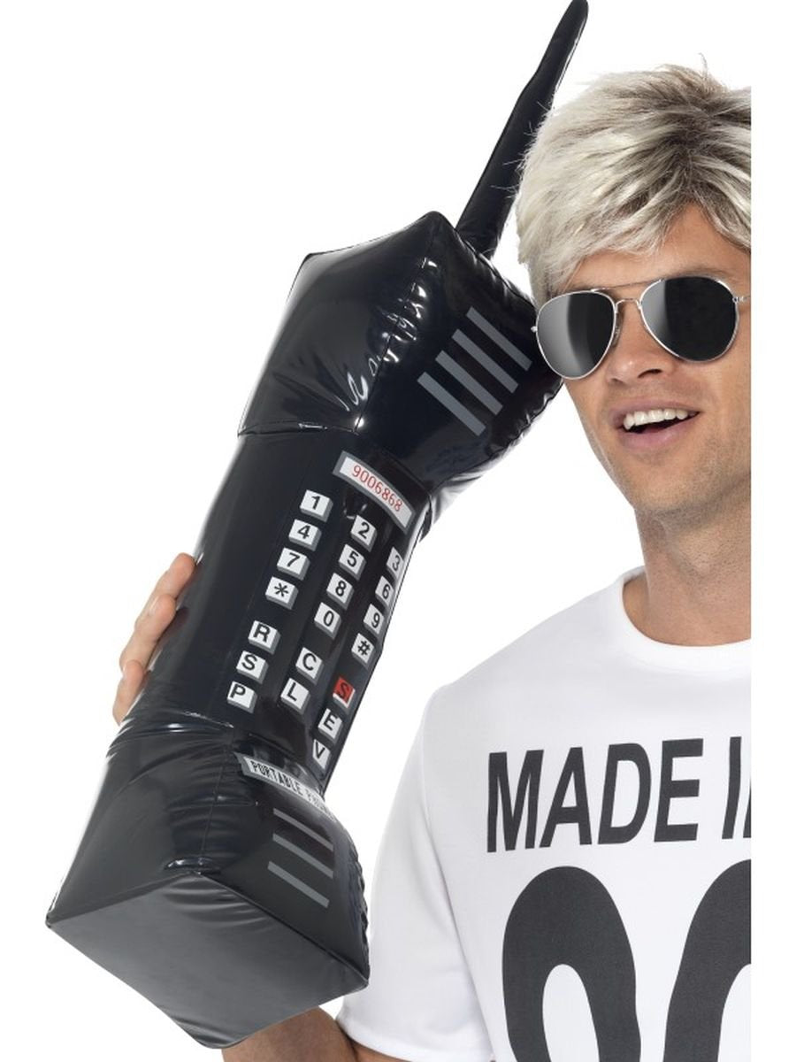 Smiffys Inflatable Retro Mobile Phone, Black