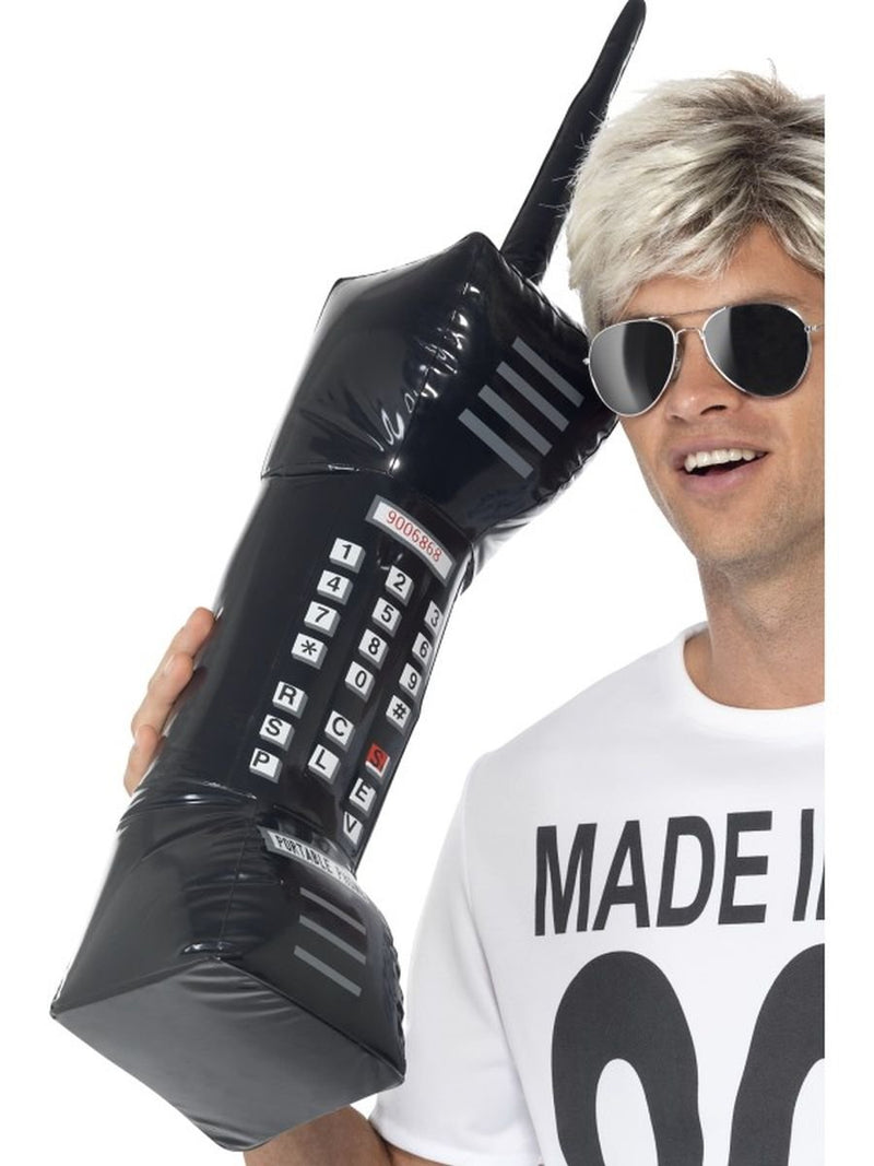 Smiffys Inflatable Retro Mobile Phone, Black
