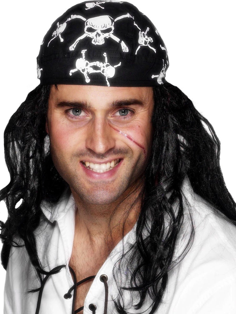 Smiffys Pirate Bandana, Skull and Crossbones Design Size: One Size