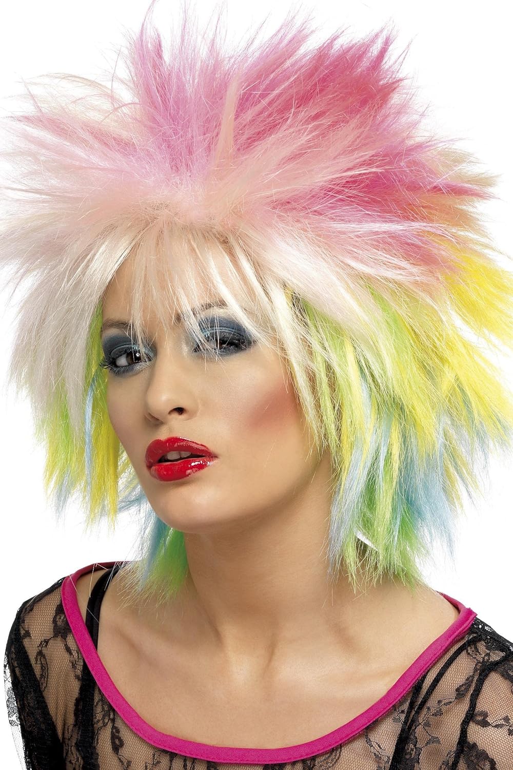 Smiffys 80s Attitude Wig, Multi-Coloured