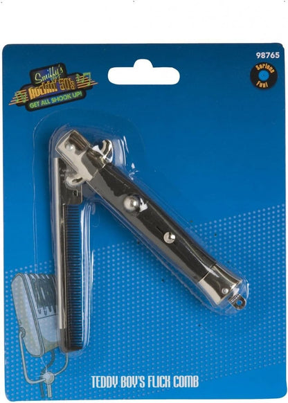 Smiffys 50s Style Teddy Boy Flick Comb, Black