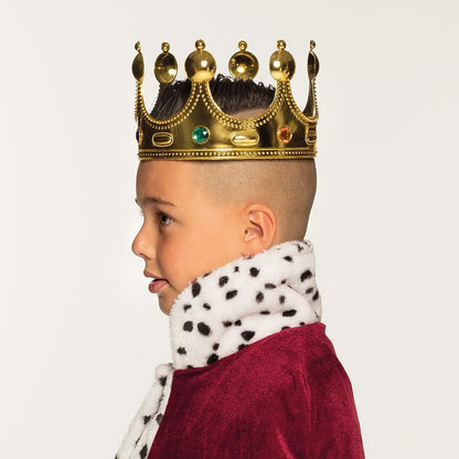 Boland Children's Kings Crown, Gold, Royal Fancy Dress Accessory, Crown For Kids, Boys, Girls, Coronation, World Book Day, Nativity, One Size