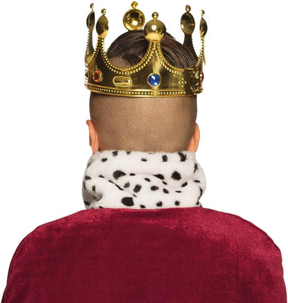 Boland Children's Kings Crown, Gold, Royal Fancy Dress Accessory, Crown For Kids, Boys, Girls, Coronation, World Book Day, Nativity, One Size