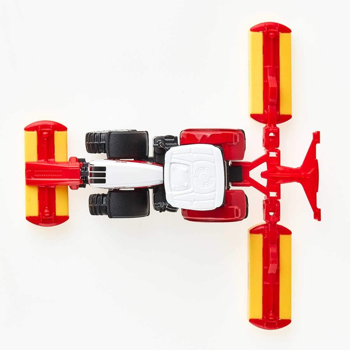 siku 1672, Steyr Tractor with Pöttinger Combination Mower, Metal,Plastic, Red, Toy vehicle for children