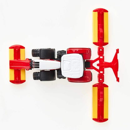 siku 1672, Steyr Tractor with Pöttinger Combination Mower, Metal,Plastic, Red, Toy vehicle for children