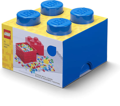 LEGO Aufbewahrungsstein, 4 Noppen, Stapelbare Aufbewahrungsbox, 5,7 l, blau