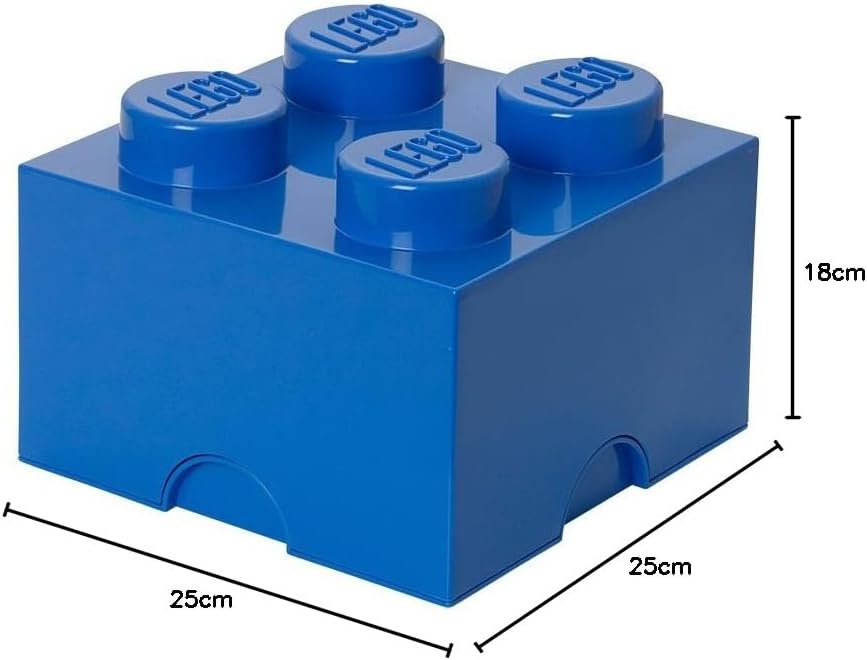 LEGO Aufbewahrungsstein, 4 Noppen, Stapelbare Aufbewahrungsbox, 5,7 l, blau