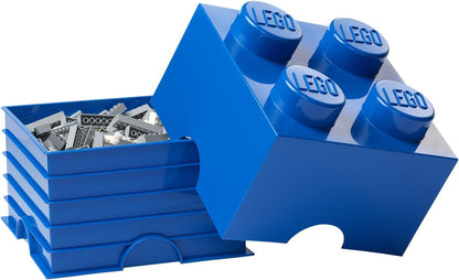 LEGO Aufbewahrungsstein, 4 Noppen, Stapelbare Aufbewahrungsbox, 5,7 l, blau