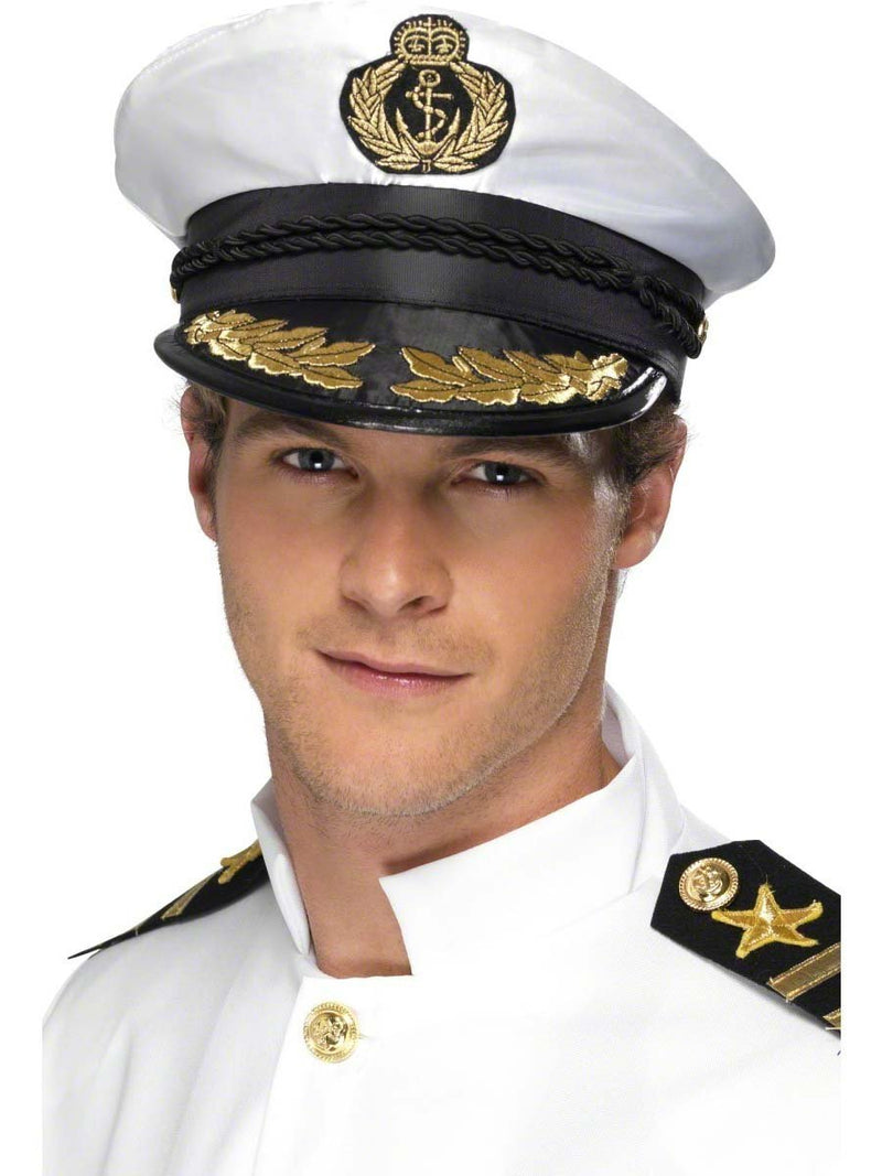 Smiffys Captain Cap, White