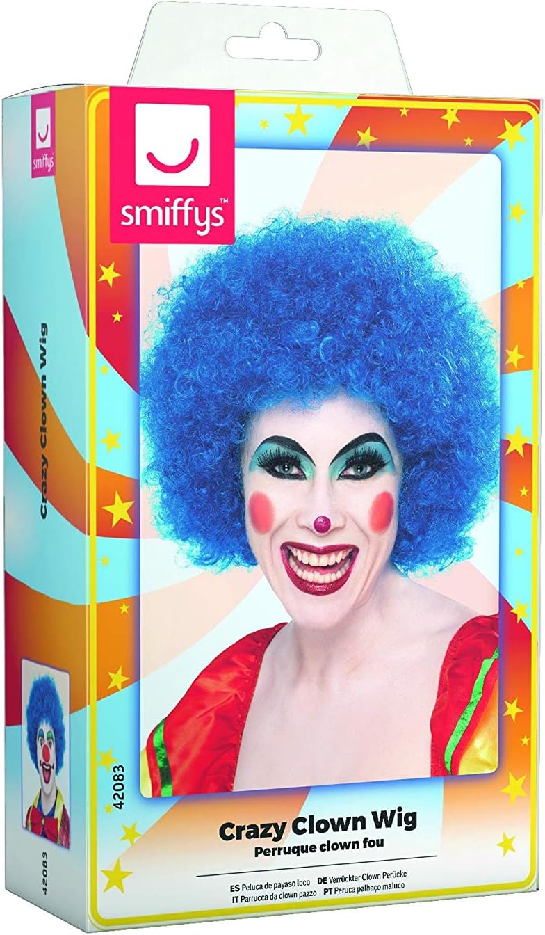 Smiffys Crazy Clown Wig, Blue