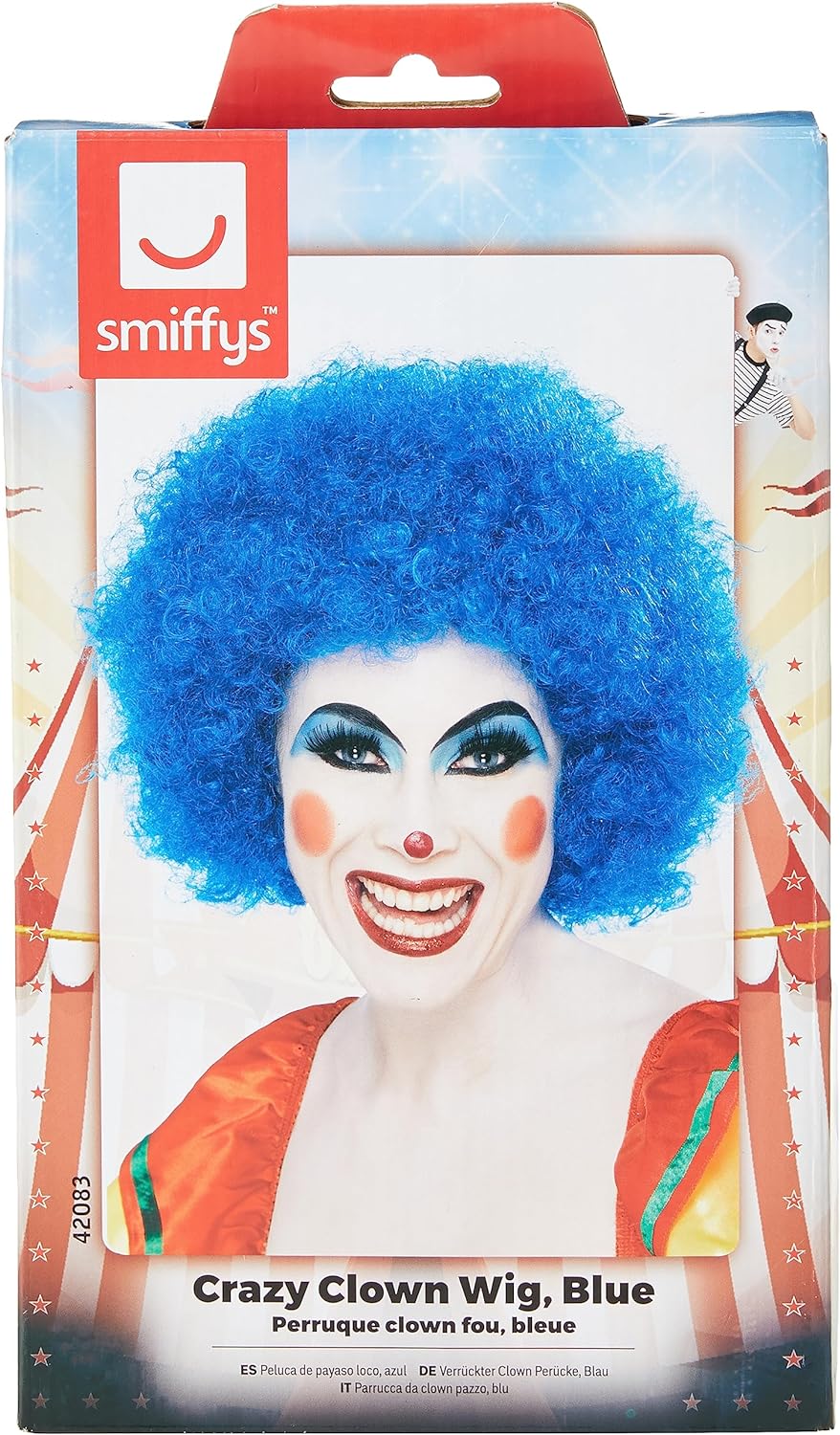 Smiffys Crazy Clown Wig, Blue