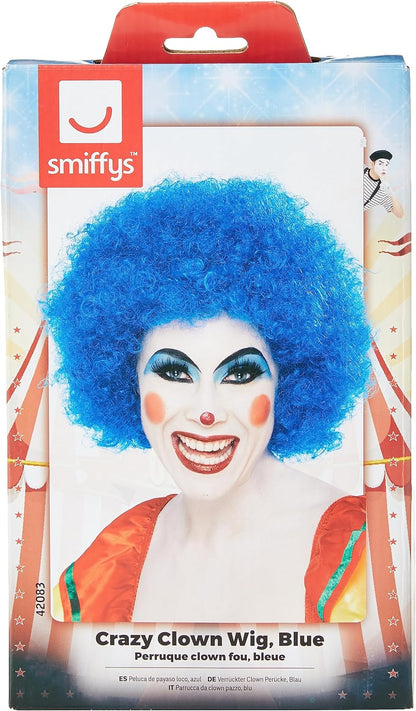Smiffys Crazy Clown Wig, Blue