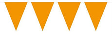 Bunting Orange 10 metres with 15 Flags, Triangle Plastic