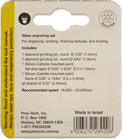 Proxxon 28920 Glass Engraving Set, 4 pcs.