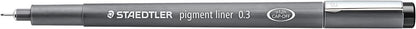 STAEDTLER 308 03-9 Pigment Liner Fineliner Pen for Writing & Technical Drawing - Black, 0.3mm (Box of 10