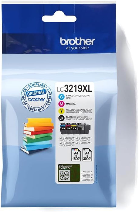 Brother LC3219XLVAL, Juego de 4 cartuchos (Negro, Cian, Magenta y amarillo) para las impresoras MFCJ5330DW, MFCJ5730DW, MFCJ5930DW, MFCJ6530DW, MFCJ6930DW y MFCJ6935DW,