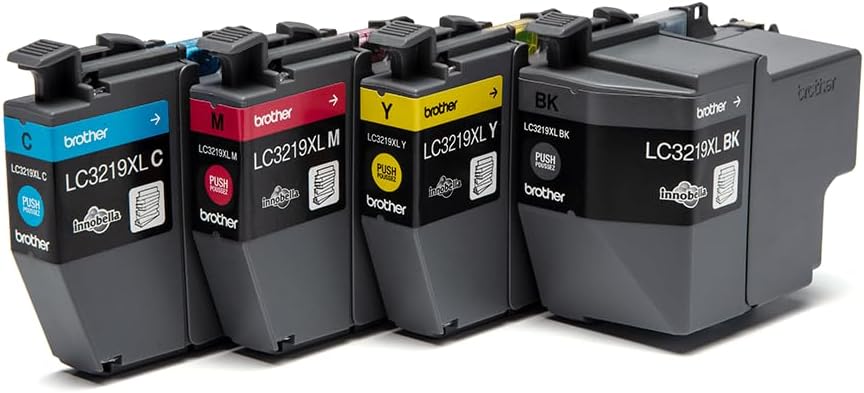 Brother LC3219XLVAL, Juego de 4 cartuchos (Negro, Cian, Magenta y amarillo) para las impresoras MFCJ5330DW, MFCJ5730DW, MFCJ5930DW, MFCJ6530DW, MFCJ6930DW y MFCJ6935DW,