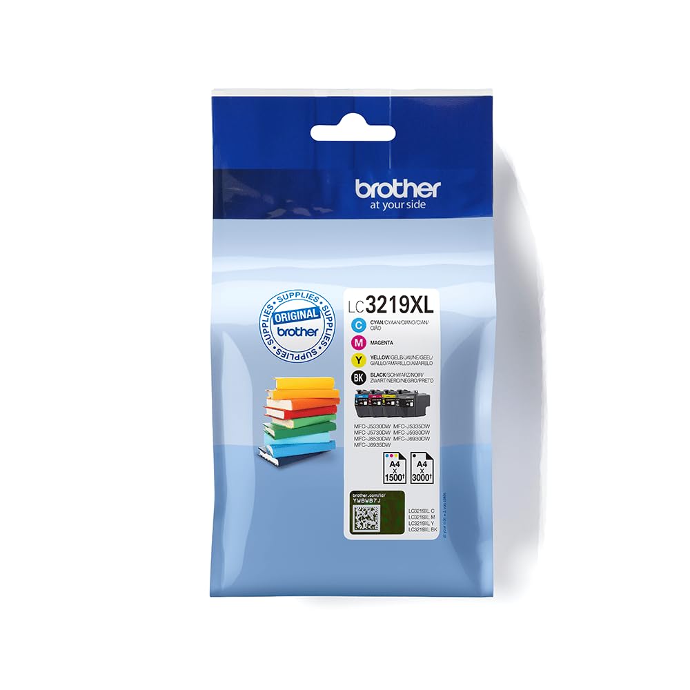 Brother LC3219XLVAL, Juego de 4 cartuchos (Negro, Cian, Magenta y amarillo) para las impresoras MFCJ5330DW, MFCJ5730DW, MFCJ5930DW, MFCJ6530DW, MFCJ6930DW y MFCJ6935DW,