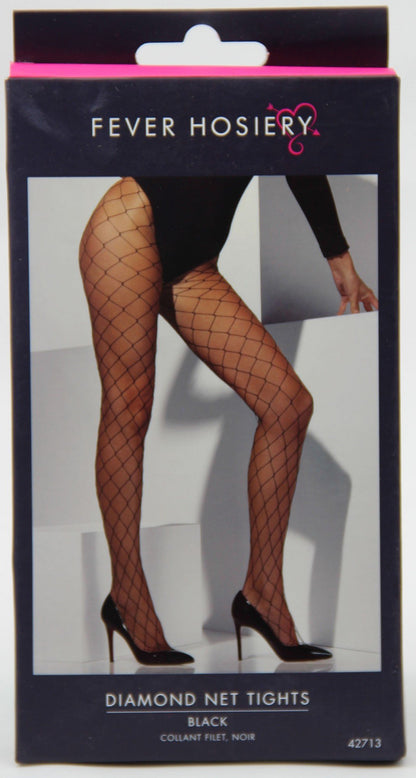 Smiffys Diamond Net Tights, Black