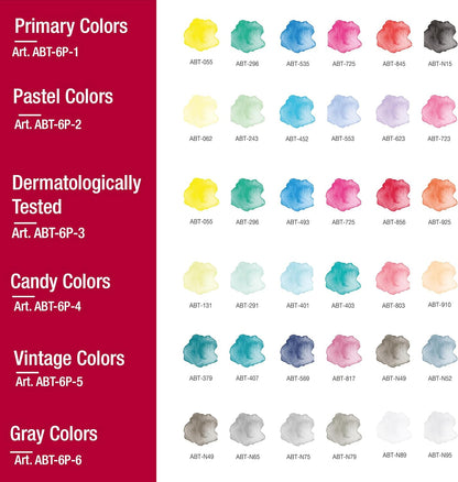 Tombow ABT-6P-3 Dual Brush Pen (Pack of 6), Multicolor