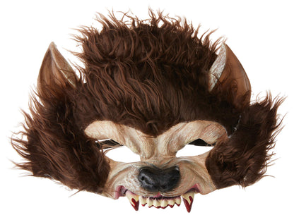 Smiffys Werewolf Half Face Latex Mask, Brown