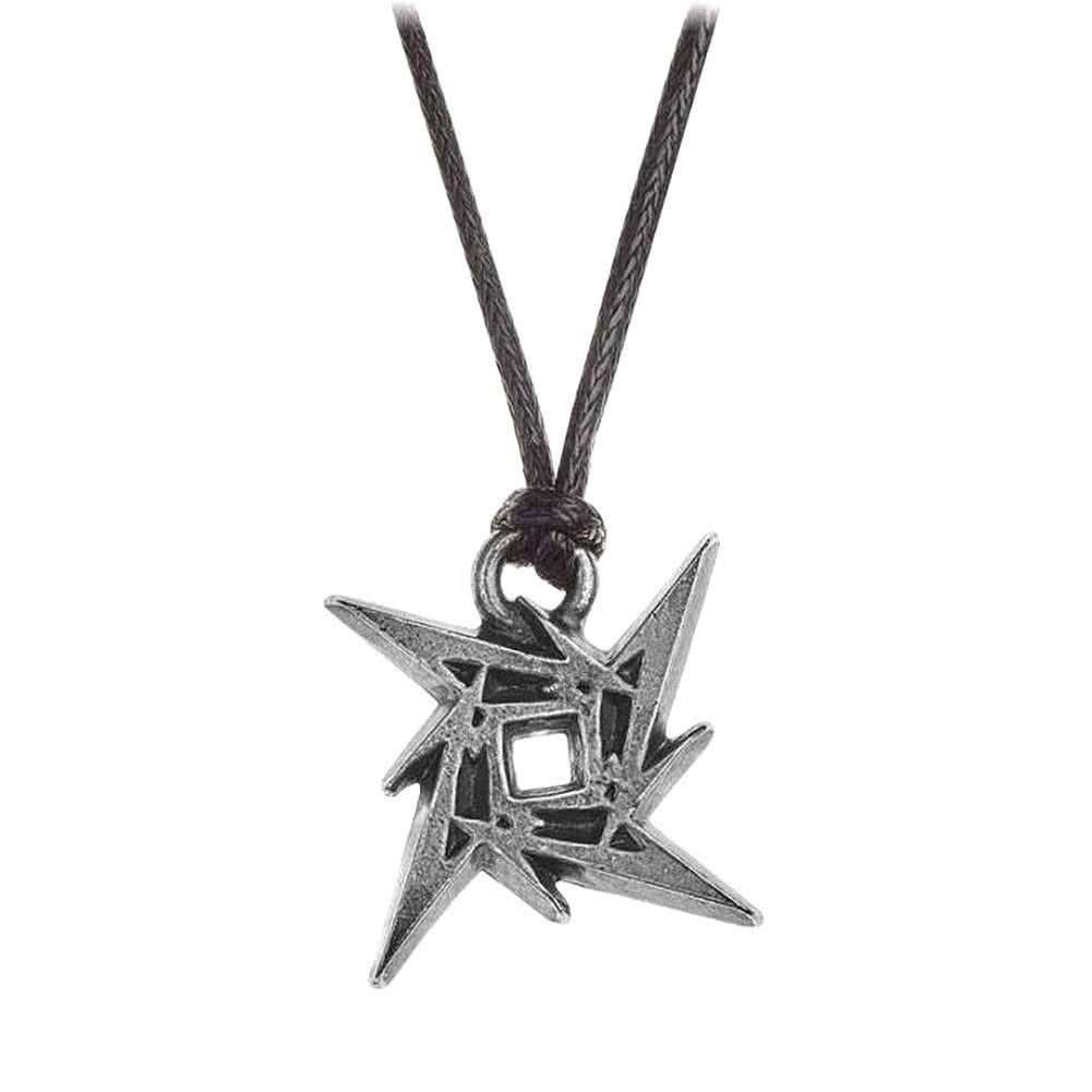 Alchemy Rocks Metallica Ninja Star Pendant Necklace (Black/Silver