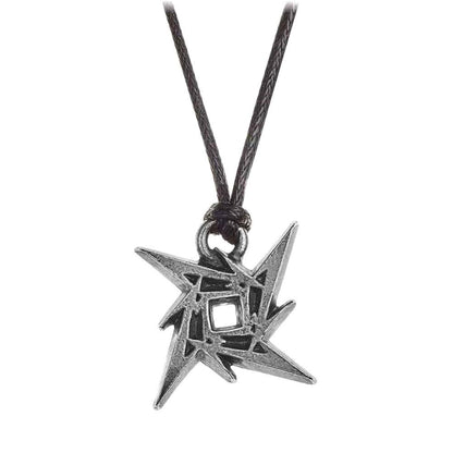 Alchemy Rocks Metallica Ninja Star Pendant Necklace (Black/Silver