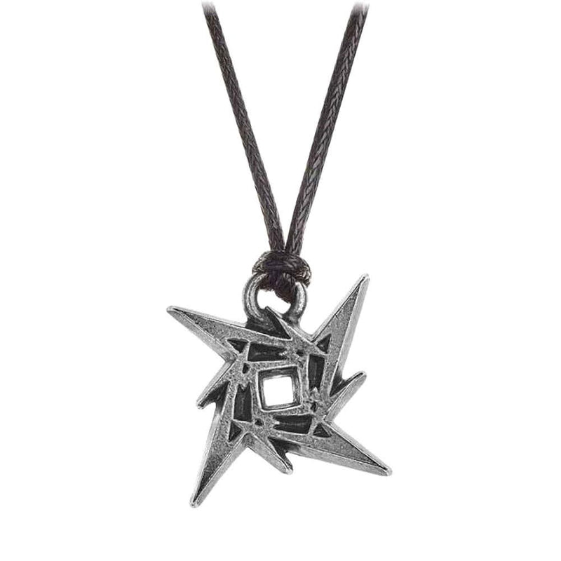 Alchemy Rocks Metallica Ninja Star Pendant Necklace (Black/Silver