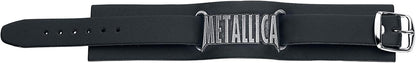 Metallica Alchemy Rocks Logo Leather Wristband Black