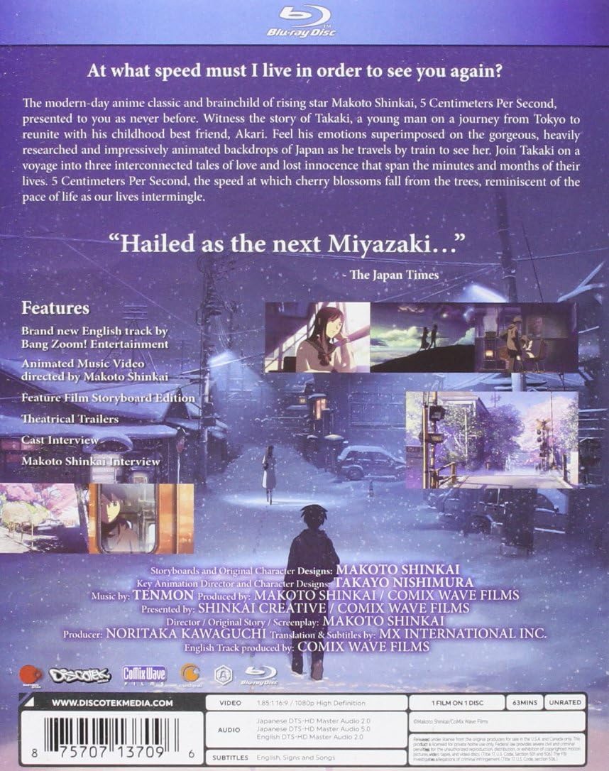 5 Centimeters Per Second Blu R 5 Centimeters Per Second