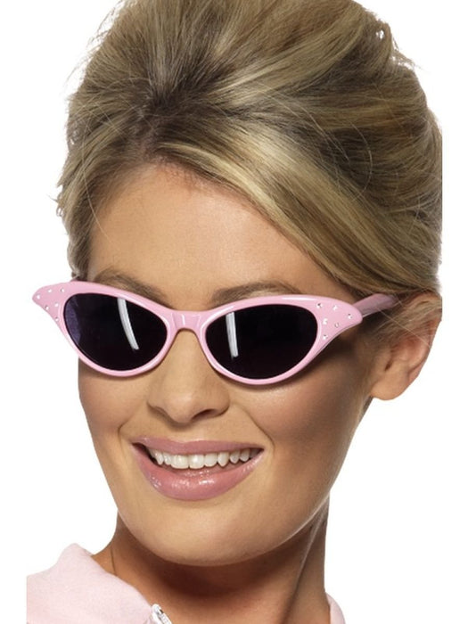 Smiffys Flyaway Style Rock & Roll Sunglasses, Pink