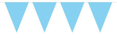 Bunting Mini Blue Baby 3 metres long, 12 mini Triangle flags measuring 15x11cms Plastic