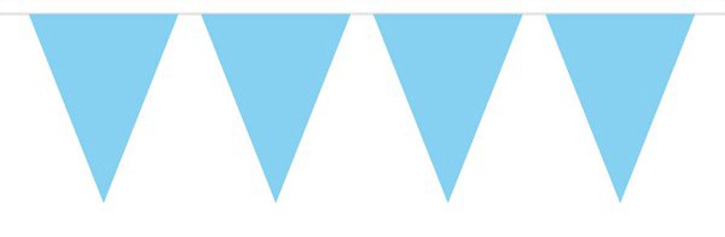 Bunting Mini Blue Baby 3 metres long, 12 mini Triangle flags measuring 15x11cms Plastic
