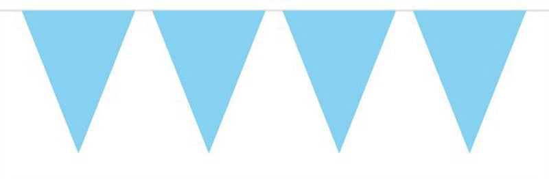 Bunting Mini Blue Baby 3 metres long, 12 mini Triangle flags measuring 15x11cms Plastic